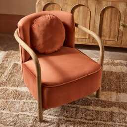 Holly Armchair In Rust Velvet by Atkin And Thyme, H80 x W80 x D71 - thumbnail 2