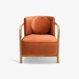 Holly Armchair In Rust Velvet by Atkin And Thyme, H80 x W80 x D71 - thumbnail 3
