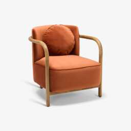 Holly Armchair In Rust Velvet by Atkin And Thyme, H80 x W80 x D71 - thumbnail 4
