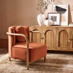 Holly Armchair In Rust Velvet by Atkin And Thyme, H80 x W80 x D71 - thumbnail 1