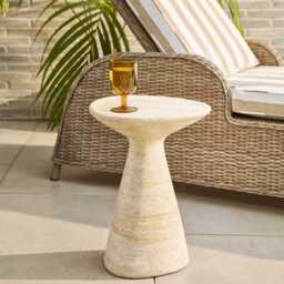 Jasper Side Table Travertine Finish