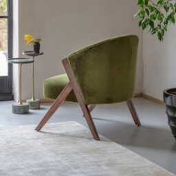 Scoop Armchair in Deep Green Velvet by Atkin And Thyme, H80 x W71 x D70 cm, Seat Height 44 cm - thumbnail 3