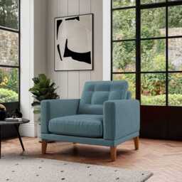 Fitzroy Armchair In Airforce Easy Care Velvet