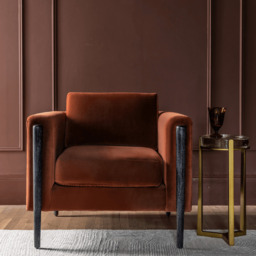 Lexington Armchair in Rust Velvet - Black by Atkin And Thyme - thumbnail 4