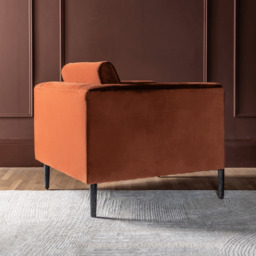 Lexington Armchair in Rust Velvet - Black by Atkin And Thyme - thumbnail 3
