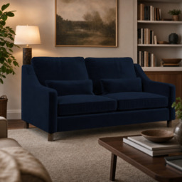 Hampton 3 Seat Sofa In Indigo Easy Care Velvet
