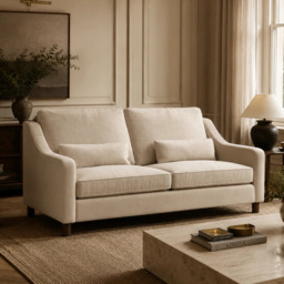 Hampton 4 Seat Sofa In Bone Easy Care Velvet