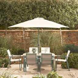 Valentina 6 Seat Dining Set with Parasol by Atkin And Thyme - thumbnail 3