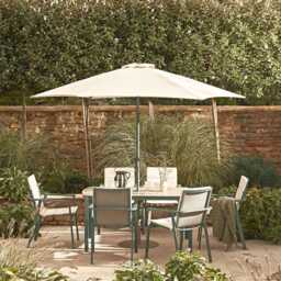 Valentina 6 Seat Dining Set with Parasol by Atkin And Thyme