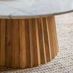 Westbourne Marble Coffee Table Natural by Atkin And Thyme, Dia. 100 x H45cm - thumbnail 2