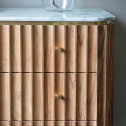Flute Marble Chest of Drawers by Atkin And Thyme, W100 x D45 x H80cm - thumbnail 3
