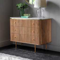 Flute Marble Chest of Drawers by Atkin And Thyme, W100 x D45 x H80cm - thumbnail 2
