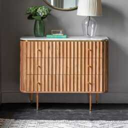 Flute Marble Chest of Drawers by Atkin And Thyme, W100 x D45 x H80cm - thumbnail 1