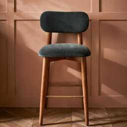 Layla Bar Stool Petrol Blue Velvet