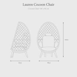 Lauren Cocoon Chair by Atkin And Thyme, H148 x W98 x D65 cm - thumbnail 3