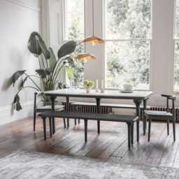 Cone Marble Dining Table 180Cm - Black by Atkin And Thyme
