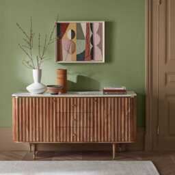 Flute Marble Sideboard in Natural