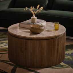 Rondo Marble Coffee Table by Atkin And Thyme, H38 x W76 x D76 cm
