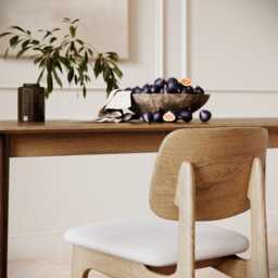 Murray Dining Chairs Oak (pair) by Atkin And Thyme, H77.5 x W45.8 x D53.3cm Seat Height 46cm - thumbnail 5