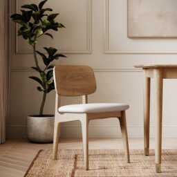 Murray Dining Chairs Oak (pair) by Atkin And Thyme, H77.5 x W45.8 x D53.3cm Seat Height 46cm - thumbnail 2