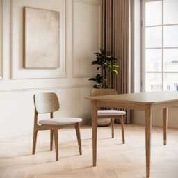Murray Dining Chairs Oak (pair) by Atkin And Thyme, H77.5 x W45.8 x D53.3cm Seat Height 46cm - thumbnail 3