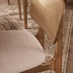 Murray Dining Chairs Oak (pair) by Atkin And Thyme, H77.5 x W45.8 x D53.3cm Seat Height 46cm - thumbnail 4