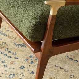 Levi Armchair In Olive Green Boucle by Atkin And Thyme, H87.5 x W67 x D74 cm, Seat Height 53 cm - thumbnail 3