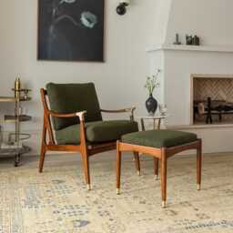 Levi Armchair In Olive Green Boucle by Atkin And Thyme, H87.5 x W67 x D74 cm, Seat Height 53 cm - thumbnail 2