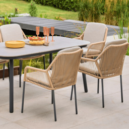 Olivia 6 Seat Rectangular Dining Set - Wheat by Atkin And Thyme - thumbnail 2