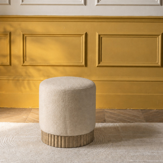 Holborn Footstool In Natural Bouclé