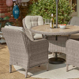 Karla 4 Seat Rattan Dining Set with Parasol by Atkin And Thyme - thumbnail 4