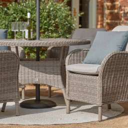 Karla 4 Seat Rattan Dining Set with Parasol by Atkin And Thyme - thumbnail 2