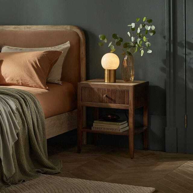 Mirabelle Travertine Bedside Table