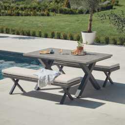 Gabriela 6 Seat Dining Bench Set by Atkin And Thyme, Bench H41 x W160 x 40D cm Table H74 x W160 x D95 cm - thumbnail 3