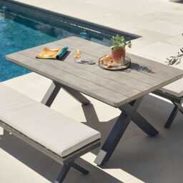 Gabriela 6 Seat Dining Bench Set by Atkin And Thyme, Bench H41 x W160 x 40D cm Table H74 x W160 x D95 cm