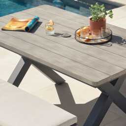 Gabriela 6 Seat Dining Bench Set by Atkin And Thyme, Bench H41 x W160 x 40D cm Table H74 x W160 x D95 cm - thumbnail 2