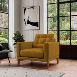 Fitzroy Armchair In Turmeric Easy Care Velvet