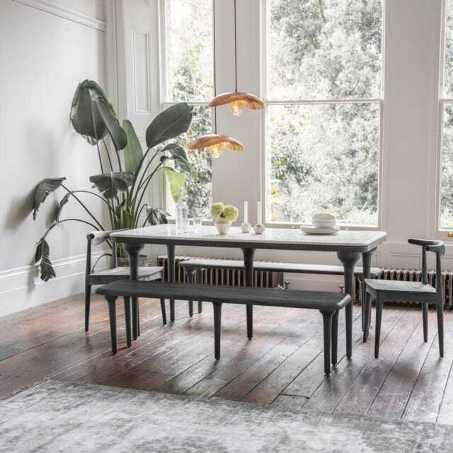 Cone Marble Dining Table 180 cm in Black