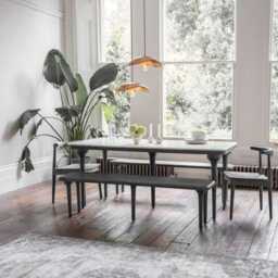 Cone Marble Dining Table 180 cm in Black