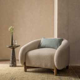 Cocoon Armchair In Natural Boucle