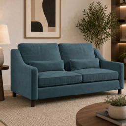 Hampton 3 Seat Sofa In Airforce Easy Care Velvet