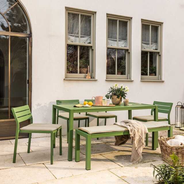 Anna 6 Seat Dining Set in Green by Atkin And Thyme - image 1