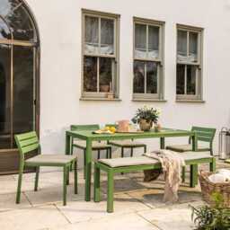 Anna 6 Seat Dining Set in Green by Atkin And Thyme