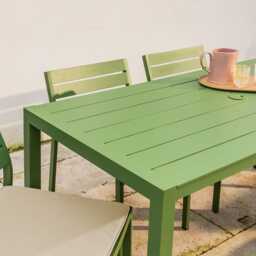 Anna 6 Seat Dining Set in Green by Atkin And Thyme - thumbnail 2