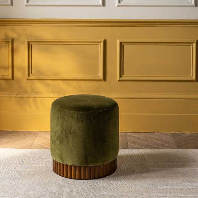 Holborn Footstool In Deep Green Velvet by Atkin And Thyme, H45 x W43 x D43 cm - image 1