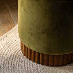 Holborn Footstool In Deep Green Velvet by Atkin And Thyme, H45 x W43 x D43 cm - thumbnail 2