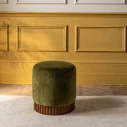 Holborn Footstool In Deep Green Velvet by Atkin And Thyme, H45 x W43 x D43 cm