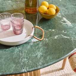 Westbourne Forest Green Marble Dining Table by Atkin And Thyme, H75 x W120 x D120 cm - thumbnail 3
