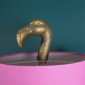 Brass Flamingo Table Lamp - Ombre Shade - thumbnail 2