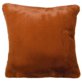 Burnt Orange Faux Fur Cushion Cover - thumbnail 2